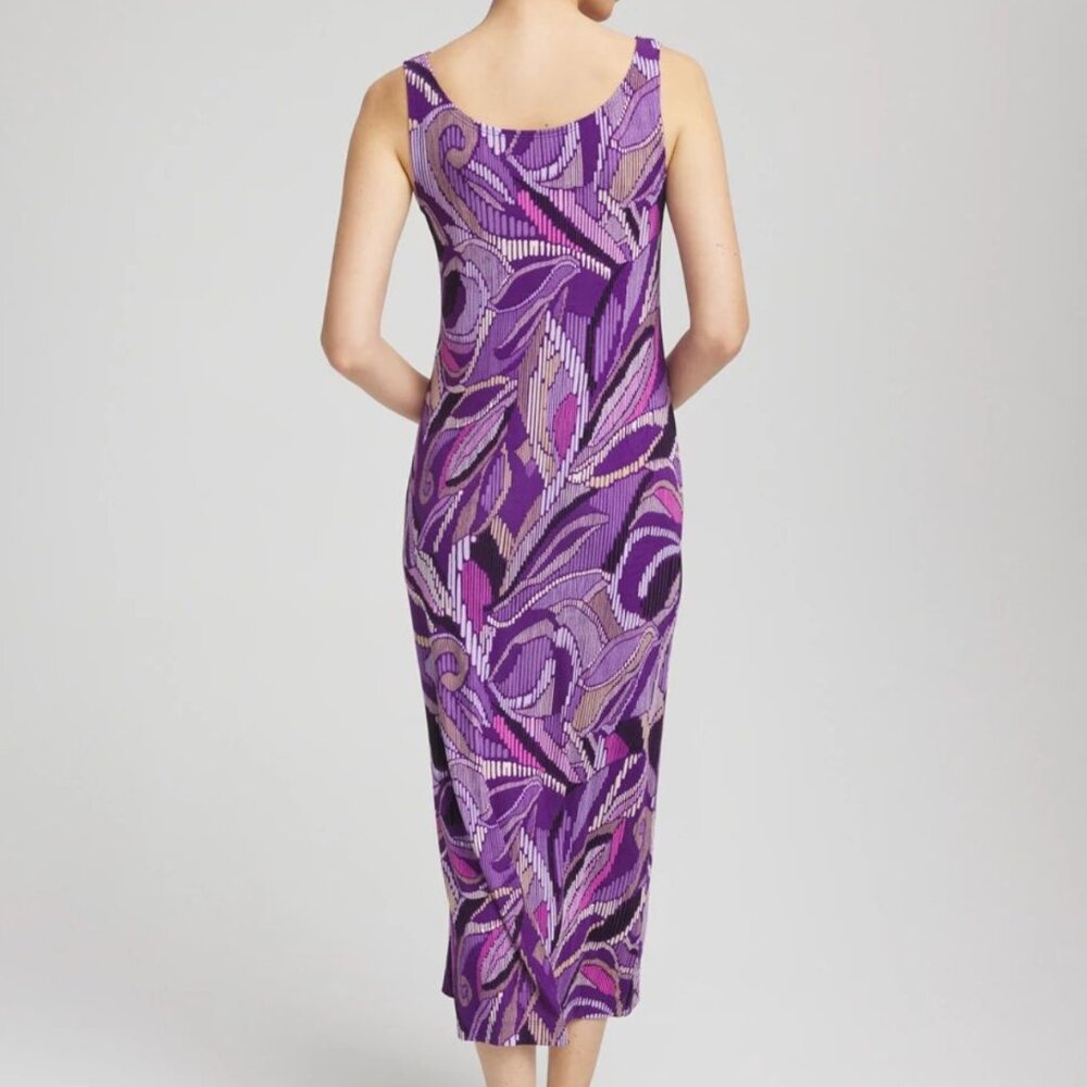 CHICO'S Travelers™ Rio Convertible Maxi Dress Violet Aruba Size 00/XS. NWT - Picture 3 of 6